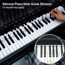 Load image into Gallery viewer, Removable Silicone Overlay Piano Keyboard Notes Guide 61 /88-Key Full Size Reusable