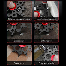 Load image into Gallery viewer, 23-in-1 Outdoor Camping EDC Survival Tools Stainless Steel Snowflakes Multi-tool Portable Snow Spinner Spanner Bottle Opener