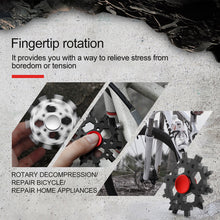 Load image into Gallery viewer, 23-in-1 Outdoor Camping EDC Survival Tools Stainless Steel Snowflakes Multi-tool Portable Snow Spinner Spanner Bottle Opener