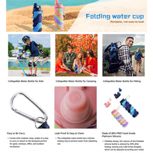 Load image into Gallery viewer, 550ml Silicone Foldable Camo Water Bottle Fashion Outdoor Sports Travel Fitness Compressible Portable Cup With Hook