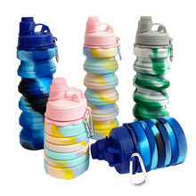 Load image into Gallery viewer, 550ml Silicone Foldable Camo Water Bottle Fashion Outdoor Sports Travel Fitness Compressible Portable Cup With Hook