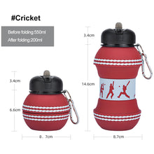 Load image into Gallery viewer, Outdoor Sports Spherical Silicone Folding Kettle Sport Ball Soccer Basketball Baseball Tennis Water Bottle Portable Fall And Leak Proof Children's Water Bottle