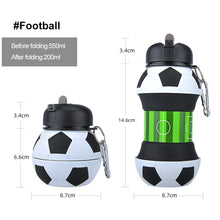 Load image into Gallery viewer, Outdoor Sports Spherical Silicone Folding Kettle Sport Ball Soccer Basketball Baseball Tennis Water Bottle Portable Fall And Leak Proof Children's Water Bottle