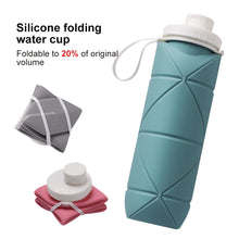 Load image into Gallery viewer, Creative Silicone Folding Water Bottle Outdoor Sports Fitness Cycling Travel Portable Foldable Retractable Portable Cup 600ML