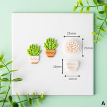 Load image into Gallery viewer, Cactus Polymer Clay Earring Cutter Cutting Mold DIY Green Plants Earrings Jewelry Pendant Embossing Making Tool