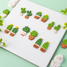 Load image into Gallery viewer, Cactus Polymer Clay Earring Cutter Cutting Mold DIY Green Plants Earrings Jewelry Pendant Embossing Making Tool