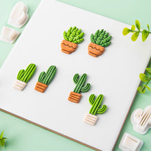 Load image into Gallery viewer, Cactus Polymer Clay Earring Cutter Cutting Mold DIY Green Plants Earrings Jewelry Pendant Embossing Making Tool