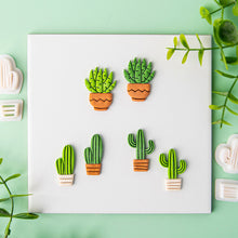 Load image into Gallery viewer, Cactus Polymer Clay Earring Cutter Cutting Mold DIY Green Plants Earrings Jewelry Pendant Embossing Making Tool