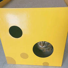 Load image into Gallery viewer, Cheese Cat Scratch Board Bed House Cat Double Layer Pet Cat House for Indoor Paper Board Cat Condo Corrugated Paper Cat Scratcher Toys