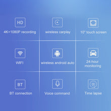 Load image into Gallery viewer, 10.26 Inch Car DVR 4K 3840*2160P GPS Carplay&Android Auto Dash Cam Dashboard GPS Navigation 5G WIFI Driving Recorder