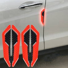Load image into Gallery viewer, 4Pcs Car SUV Body Door Reflective Safety Warning Anti-Collision Carbon Fibre Sticker Protector