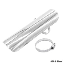 Load image into Gallery viewer, Universal Vintage Chrome Exhaust Heat Plated Motorcycle Modified Curved Shield Cover Guard Muffler Pipe Motorbike Parts