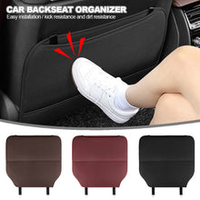 Load image into Gallery viewer, Car PU Leather Backseat Organizer Holder Auto Storage Pockets Cover Car Seat Back Anti-Child-Kick Protectors Pad for Trip Kids Travel