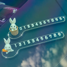 Load image into Gallery viewer, Car Temporary Stop Sign Multifunctional Cartoon Bunny Phone Number Temporary Parking Card Prompt License Plate Decoration