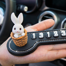 Load image into Gallery viewer, Car Temporary Stop Sign Multifunctional Cartoon Bunny Phone Number Temporary Parking Card Prompt License Plate Decoration