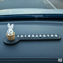 Load image into Gallery viewer, Car Temporary Stop Sign Multifunctional Cartoon Bunny Phone Number Temporary Parking Card Prompt License Plate Decoration