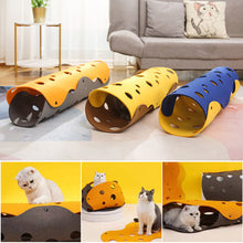 Load image into Gallery viewer, Splicing Cat Toy Felt Pom Nest Deformable Kitten Tunnel Collapsible Tube House Tunnel Interactive Pet Pusscat Security Sense