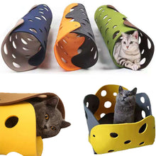 Load image into Gallery viewer, Splicing Cat Toy Felt Pom Nest Deformable Kitten Tunnel Collapsible Tube House Tunnel Interactive Pet Pusscat Security Sense