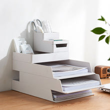 Load image into Gallery viewer, Office Desktop Organizer A4 Paper Drawer Storage Box Stackable File Cabinet Pen Holder Document Case Holder A4 Size Storage Box