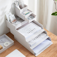 Load image into Gallery viewer, Office Desktop Organizer A4 Paper Drawer Storage Box Stackable File Cabinet Pen Holder Document Case Holder A4 Size Storage Box