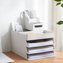 Load image into Gallery viewer, Office Desktop Organizer A4 Paper Drawer Storage Box Stackable File Cabinet Pen Holder Document Case Holder A4 Size Storage Box