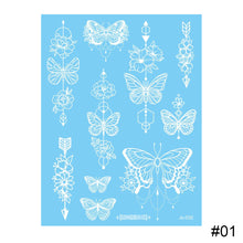 Load image into Gallery viewer, Small Fresh White Butterfly Tattoo Stickers Waterproof Long Lasting Temporary Body Art Tattoo Stickers for Women