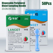 Load image into Gallery viewer, 50pcs 28g Disposable Peripheral Blood Sampling Needle Blood Sampling Needle of Blood Glucose Meter Blood Lancet Dedicated