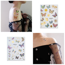 Load image into Gallery viewer, Gold Stamping Tattoo Sticker Colorful Butterfly Metal Tattoo Sticker Fashion Women Cartoon Waterproof Body Art Tattoo Sticker