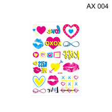 Load image into Gallery viewer, Fluorescent Love Graffiti Flower Arm Face Tattoo Sticker Waterproof Lover Lip Print Arm Sweatproof Tattoo Stickers
