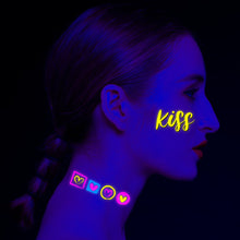 Load image into Gallery viewer, Fluorescent Love Graffiti Flower Arm Face Tattoo Sticker Waterproof Lover Lip Print Arm Sweatproof Tattoo Stickers