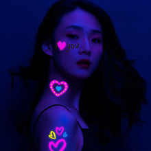 Load image into Gallery viewer, Fluorescent Love Graffiti Flower Arm Face Tattoo Sticker Waterproof Lover Lip Print Arm Sweatproof Tattoo Stickers