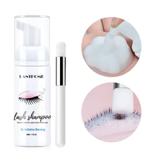 Load image into Gallery viewer, 50ml No Stimulation Eyelash Shampoo Extensions Brush Kit Eyelash Extension Glue Eye Lash Cleansing Foam Pump Design Makeup Clean