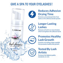 Load image into Gallery viewer, 50ml No Stimulation Eyelash Shampoo Extensions Brush Kit Eyelash Extension Glue Eye Lash Cleansing Foam Pump Design Makeup Clean