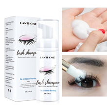 Load image into Gallery viewer, 50ml No Stimulation Eyelash Shampoo Extensions Brush Kit Eyelash Extension Glue Eye Lash Cleansing Foam Pump Design Makeup Clean