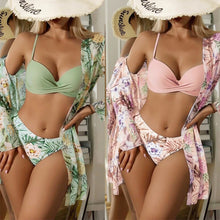 Load image into Gallery viewer, Three-Point Low Waist Gathering Style Bikini Suit Sexy Small Fresh Style Swimsuit Set-2PCS