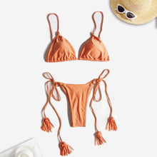Load image into Gallery viewer, Fashion Sexy Big Backless Three-Point Lace-Up Bikini Multi-Color Optional Swimsuit Set S-L