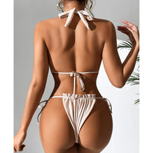 Load image into Gallery viewer, 2023 New Neck Hanging Solid Color Sexy Backless Bikini Split Body With Chest Pad Swimsuit Women