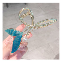 Load image into Gallery viewer, Exquisite Blue Fishtail Hairpin Fashion Temperamental Alloy Pearl Hair Clip Headdress Hair Accessories for Women