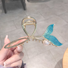 Load image into Gallery viewer, Exquisite Blue Fishtail Hairpin Fashion Temperamental Alloy Pearl Hair Clip Headdress Hair Accessories for Women