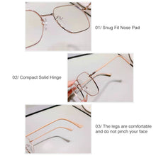 Load image into Gallery viewer, Fashion Large Frame Anti Blue Light Glasses Metal Frame Glasses Lightweight Comfortable Transparent Glasses For Women Men