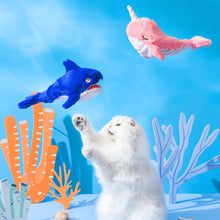 Load image into Gallery viewer, Jumping Lobster Cat Toys Interactive Electric Shark Toys Washable Cat Plush Toy With Catnip Vibration Sensor Cats Game Toy Kitten