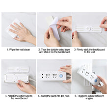 Load image into Gallery viewer, Rotatable Wall Mounted Socket Holder Punch Free Plug Fixer Self-Adhesive Power Strip Holder Home Cable Wire Organizer Racks