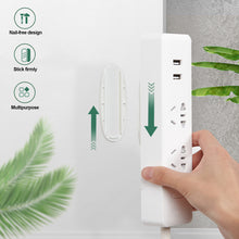 Load image into Gallery viewer, Wall Mounted Socket Holder Punch Free Plug Fixer Self-Adhesive Power Strip Holder Home Cable Wire Organizer Racks