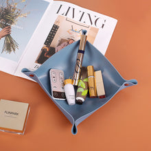 Load image into Gallery viewer, PU Leather Keychain Storage Tray Desktop Waterproof Storage Box Table Jewelry Organizing Tray Flat Mat