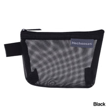 Load image into Gallery viewer, Simple Nylon Mesh Storage Bag Key Cards Storage Pouch with Zipper Thicken Travel Bags Office Stationary Case