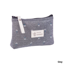 Load image into Gallery viewer, Flower Print Canvas Women Makeup Bag Portable Travel Wash Pouch Toiletries Organize Zipper Bag Cosmetic Bag