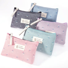 Load image into Gallery viewer, Flower Print Canvas Women Makeup Bag Portable Travel Wash Pouch Toiletries Organize Zipper Bag Cosmetic Bag