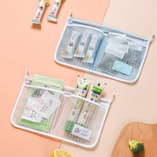 Load image into Gallery viewer, Refrigerator Hanging Bag Sauce Orangizing Mesh Bag Kicthen Bathroom Double Pockets Bag with Hook