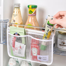 Load image into Gallery viewer, Refrigerator Hanging Bag Sauce Orangizing Mesh Bag Kicthen Bathroom Double Pockets Bag with Hook