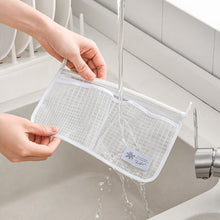 Load image into Gallery viewer, Refrigerator Hanging Bag Sauce Orangizing Mesh Bag Kicthen Bathroom Double Pockets Bag with Hook